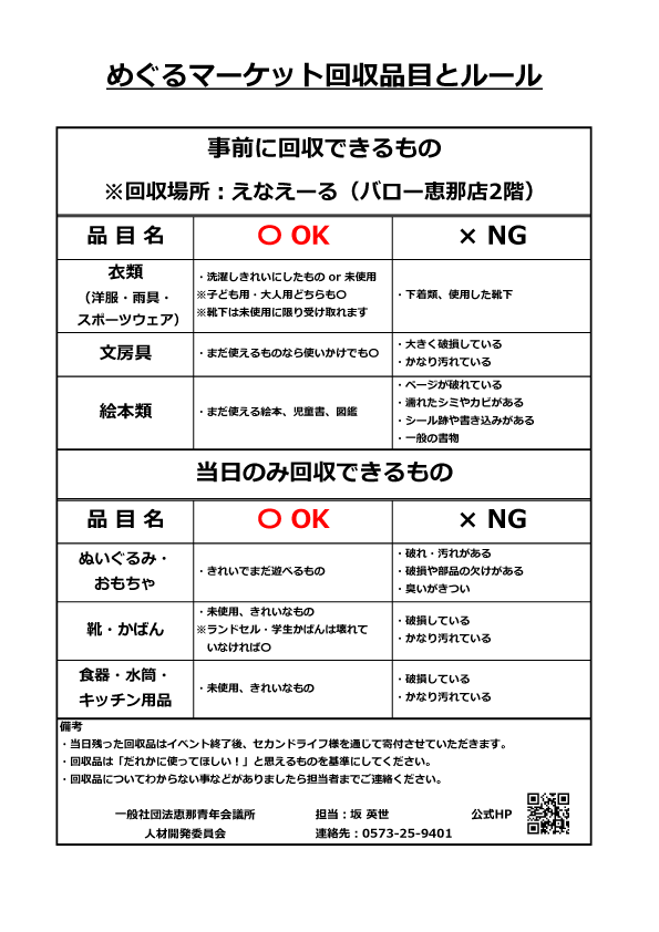 恵那青年会議所2026めぐるフェス回収リスト